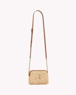 GABY ZIPPED POUCH IN RAFFIA