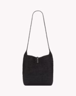 LE 5 A 7 SUPPLE IN RAFFIA CROCHET AND SMOOTH LEATHER