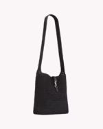 LE 5 A 7 SUPPLE IN RAFFIA CROCHET AND SMOOTH LEATHER