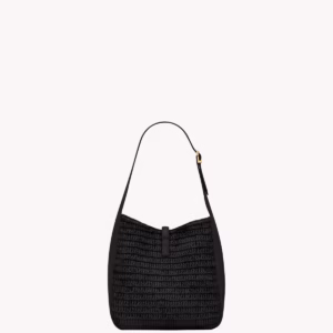 LE 5 A 7 SUPPLE SMALL IN RAFFIA AND LEATHER