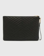 YSL MONOGRAM LARGE POUCH IN SMOOTH LEATHER
