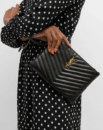 YSL MONOGRAM SMALL POUCH IN SMOOTH LEATHER