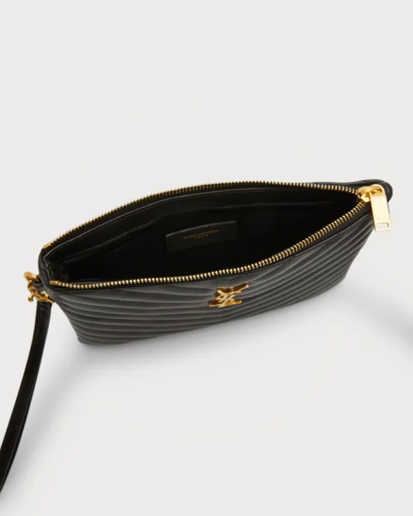 YSL MONOGRAM SMALL POUCH IN SMOOTH LEATHER