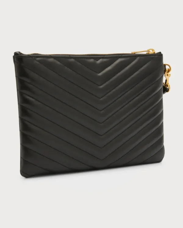 YSL MONOGRAM SMALL POUCH IN SMOOTH LEATHER