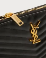 YSL MONOGRAM SMALL POUCH IN SMOOTH LEATHER