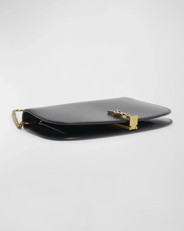 VOLTAIRE YSL MONOGRAM WALLET ON CHAIN IN GRAINED LEATHER