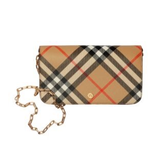 CHECK CHAIN STRAP WALLET