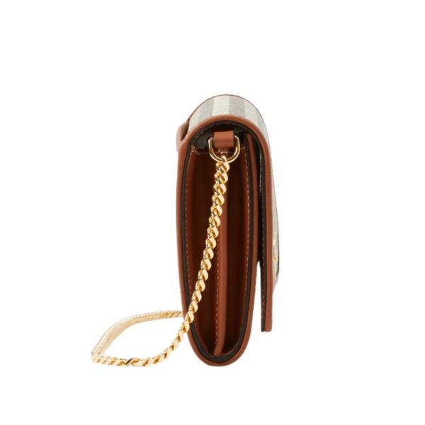 CHECK CHAIN STRAP WALLET