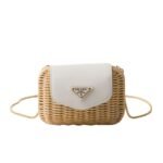 PRADA WICKER AND LEATHER MINI BAG