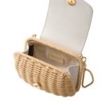 WICKER AND LEATHER MINI BAG