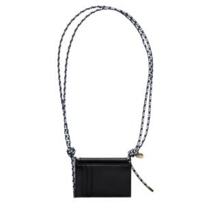 CARD HOLDER WITH LEATHER SHOULDER STRAP