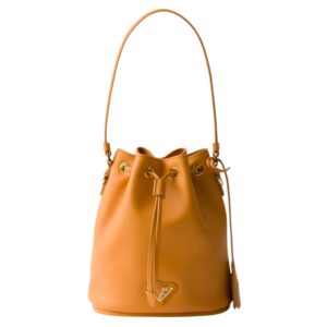 FLOU DRAWSTRING LEATHER BUCKET BAG