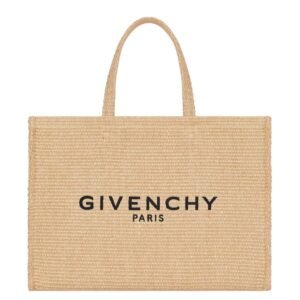 MEDIUM G TOTE BAG IN RAFFIA