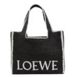 X PAULAS IBIZA FONT LOGO LARGE TOTE BAG IN RAFFIA