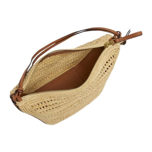 X PAULAS IBIZA HAMMOCK MINI HOBO BAG IN RAFFIA WITH LEATHER STRAP
