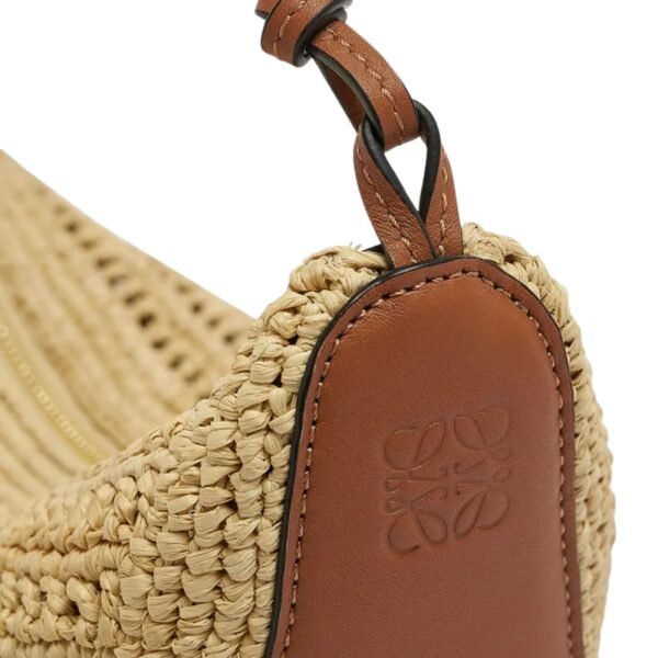 X PAULAS IBIZA HAMMOCK MINI HOBO BAG IN RAFFIA WITH LEATHER STRAP
