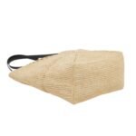 PAULAS IBIZA MEDIUM PUZZLE FOLD TOTE BAG IN RAFFIA WITH LEATHER HANDLES