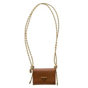 CARD HOLDER WITH LEATHER SHOULDER STRAP