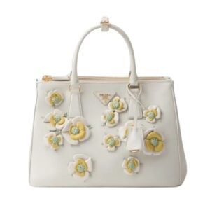 GALLERIA FLORAL LEATHER TOP HANDLE BAG