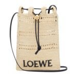X PAULAS IBIZA RAFFIA DRAWSTRING POCKET BAG