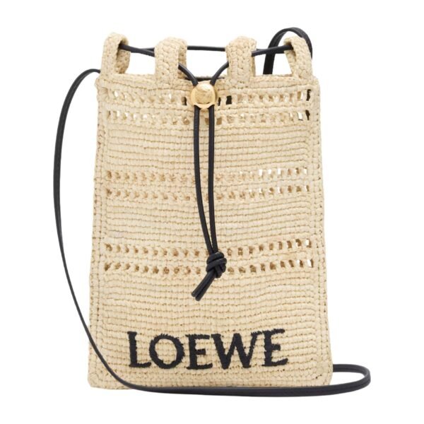 X PAULAS IBIZA RAFFIA DRAWSTRING POCKET BAG