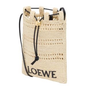 X PAULAS IBIZA RAFFIA DRAWSTRING POCKET BAG