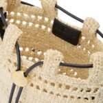 X PAULAS IBIZA RAFFIA DRAWSTRING POCKET BAG