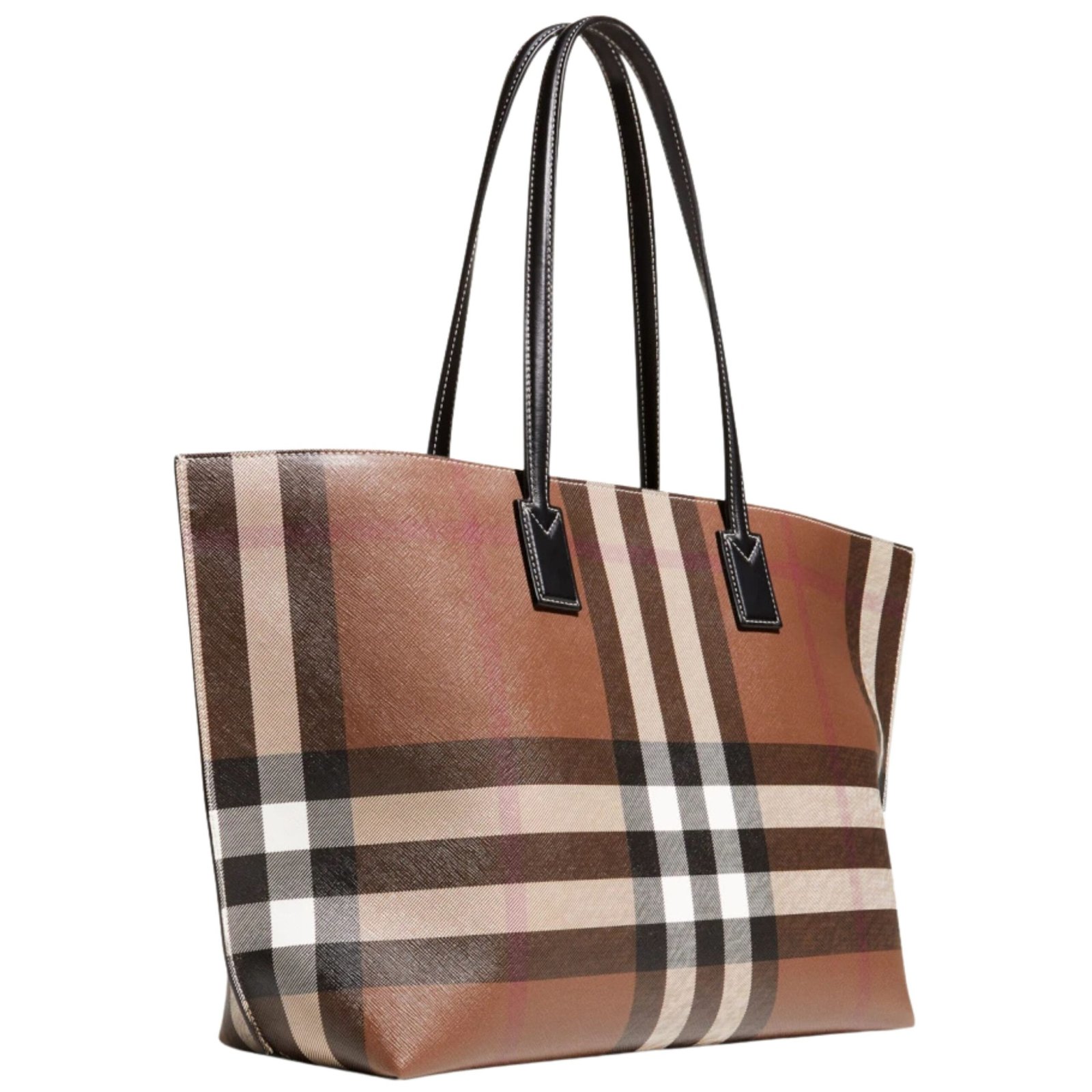 CHECK E CANVAS TOTE BAG