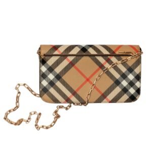 CHECK CHAIN STRAP WALLET