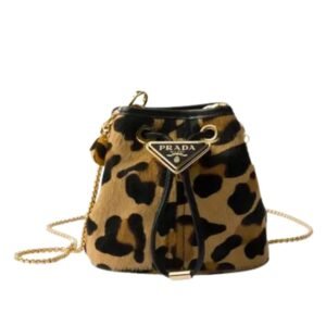 LEOPARD SHEEP HAIR BUCKET BAG