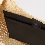 X PAULAS IBIZA SMALL RAFFIA PUNCH HOLE HOBO BAG