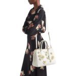 GALLERIA FLORAL LEATHER TOP HANDLE BAG