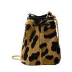LEOPARD SHEEP HAIR BUCKET BAG
