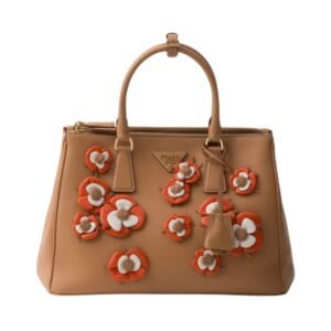 GALLERIA FLORAL LEATHER TOP HANDLE BAG