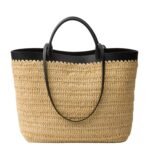 MEDIUM CROCHET AND LEATHER TOTE BAG