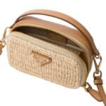 CROCHET AND LEATHER MINI POUCH