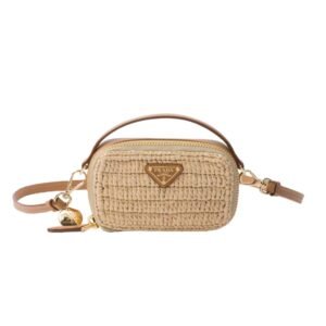 CROCHET AND LEATHER MINI POUCH