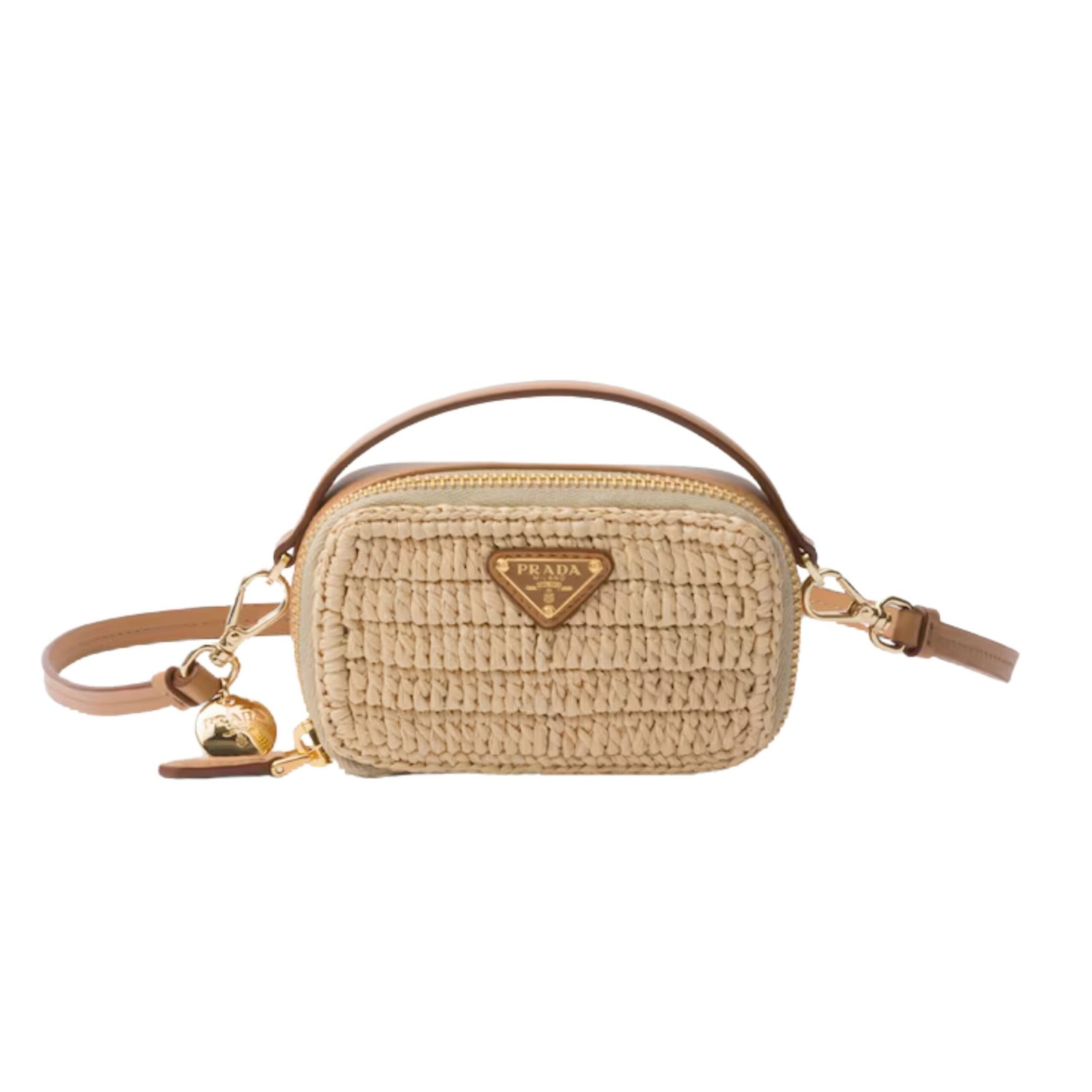 CROCHET AND LEATHER MINI POUCH
