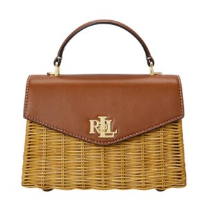 RATTAN AND LEATHER SMALL FARRAH SATCHEL