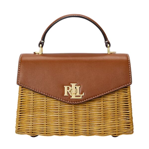 RATTAN AND LEATHER SMALL FARRAH SATCHEL