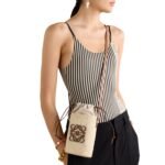 PAULAS IBIZA SQUARE POCKET LEATHER TRIMMED RAFFIA BUCKET BAG