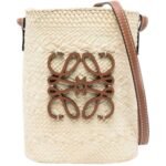 LOEWE ANAGRAM PLAQUE RAFFIA CROSSBODY BAG