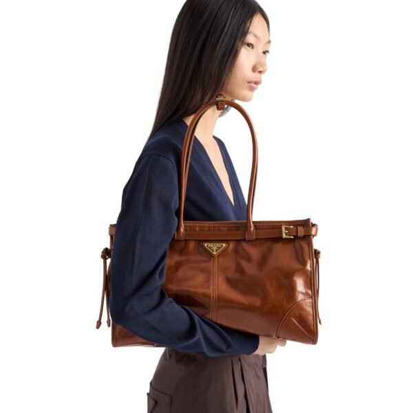 PRADA BONNIE LARGE LEATHER HANDBAG