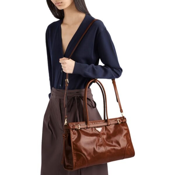 PRADA BONNIE LARGE LEATHER HANDBAG