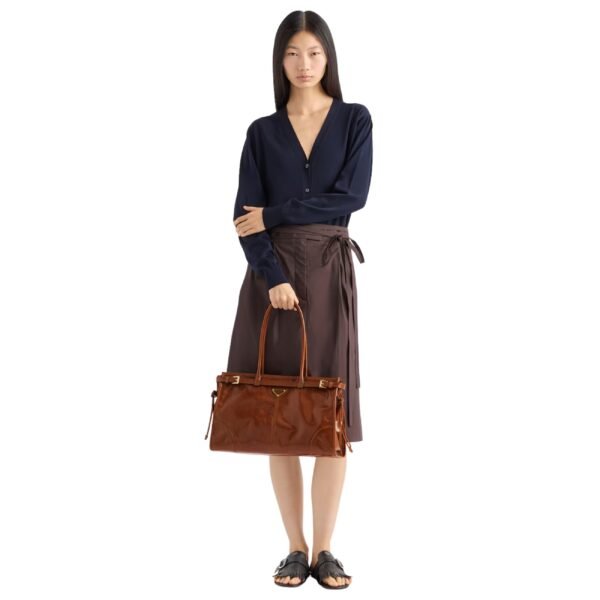 PRADA BONNIE LARGE LEATHER HANDBAG