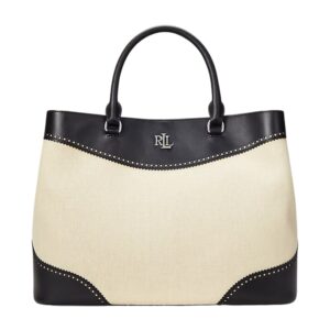 STRAW AND LEATHER LARGE MARCY SATCHEL