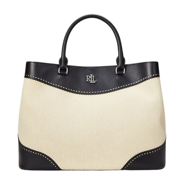 STRAW AND LEATHER LARGE MARCY SATCHEL