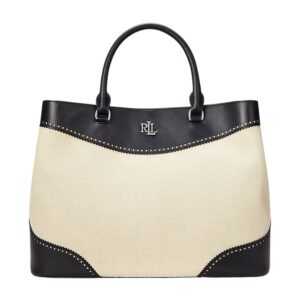 STRAW AND LEATHER LARGE MARCY SATCHEL