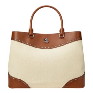 STRAW AND LEATHER LARGE MARCY SATCHEL