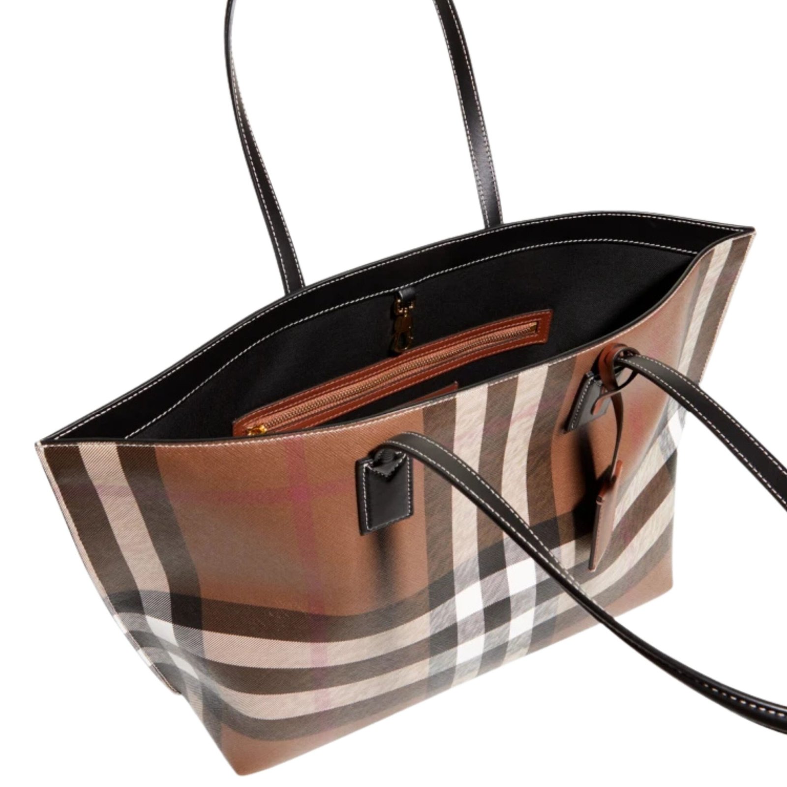 CHECK E CANVAS TOTE BAG